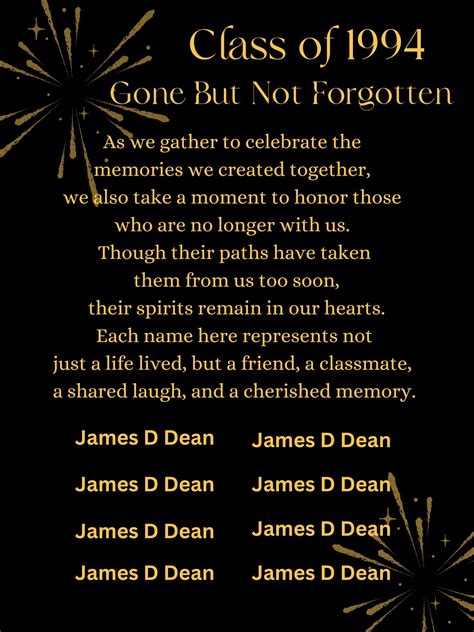 Class Reunion Memorial Poster .